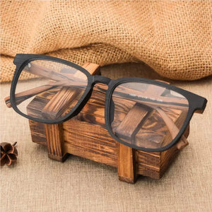 CHFEKUMEET Men Optical Eyeglasses Frames Wood Square Oversized Prescription Eyeglasses Glasses Frame Spectacle oculos de grau
