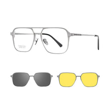 Load image into Gallery viewer, CHFEKUMEET Ultra-light Retro Pure Titanium Polarized Magnetic Clip Optical Prescription Glasses Frame Men and Women Sunglasses