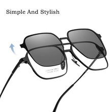 Load image into Gallery viewer, CHFEKUMEET Ultra-light Retro Pure Titanium Polarized Magnetic Clip Optical Prescription Glasses Frame Men and Women Sunglasses