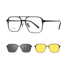 Load image into Gallery viewer, CHFEKUMEET Ultra-light Retro Pure Titanium Polarized Magnetic Clip Optical Prescription Glasses Frame Men and Women Sunglasses