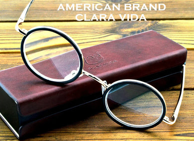 = CLARA VIDA = classic Retro round Reading glasses high-quality alloy black luxury frame with case  +1 +1.5 +2 +2.5 +3 +3.5 +4