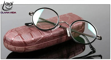 = CLARA VIDA = classic Retro round Reading glasses high-quality alloy black luxury frame with case  +1 +1.5 +2 +2.5 +3 +3.5 +4