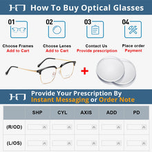 Load image into Gallery viewer, CLLOIO Men Business Half Frame Anti Blue Light Glasses Vintage Ultralight Metal Eyeglasses Optical Prescription Eyewear Frame