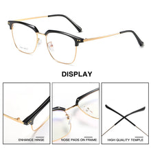 Load image into Gallery viewer, CLLOIO Men Business Half Frame Anti Blue Light Glasses Vintage Ultralight Metal Eyeglasses Optical Prescription Eyewear Frame