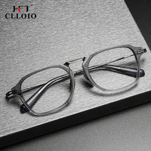 Load image into Gallery viewer, CLLOIO Retro Square Pure Titanium Glasses Frame Men Anti Blue Light Handmade Optical Eyeglasses Frame Women Prescription Eyewear