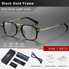 Load image into Gallery viewer, CLLOIO Retro Square Pure Titanium Glasses Frame Men Anti Blue Light Handmade Optical Eyeglasses Frame Women Prescription Eyewear