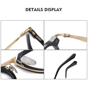 CLLOIO Retro Square Pure Titanium Glasses Frame Men Anti Blue Light Handmade Optical Eyeglasses Frame Women Prescription Eyewear