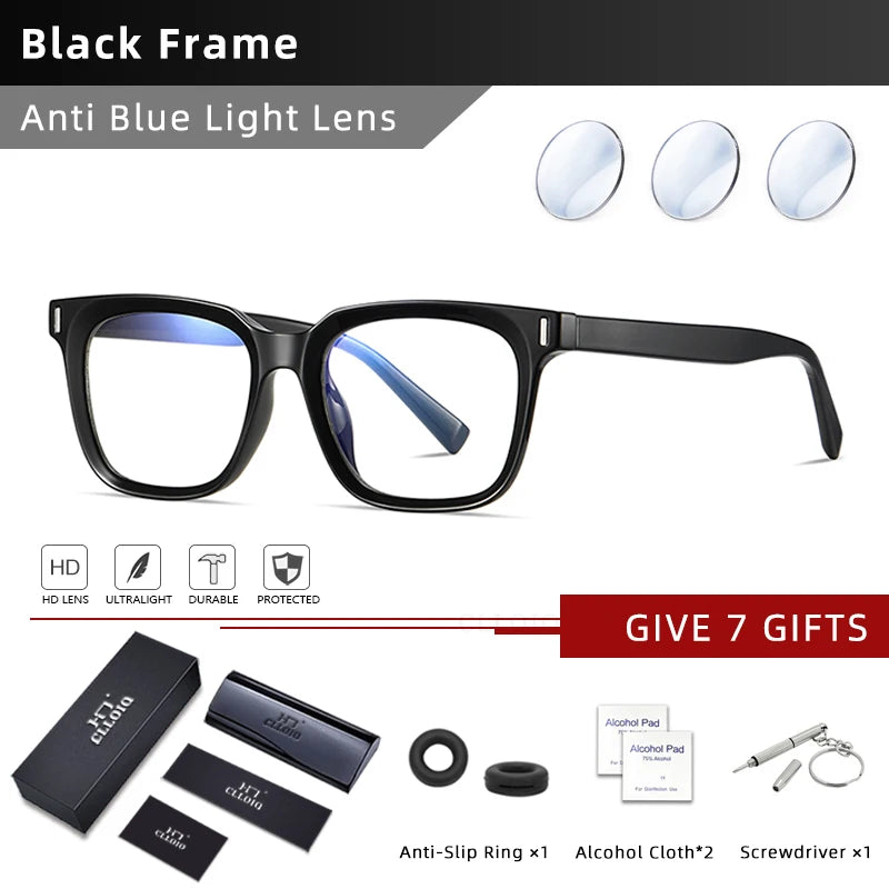 CLLOIO Transparent Eyeglasses Women Men Anti Blue Light Glasses Frames Female Male Computer Eyewear Clear Optical Myopia Frame