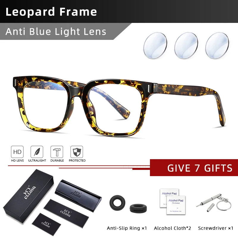 CLLOIO Transparent Eyeglasses Women Men Anti Blue Light Glasses Frames Female Male Computer Eyewear Clear Optical Myopia Frame