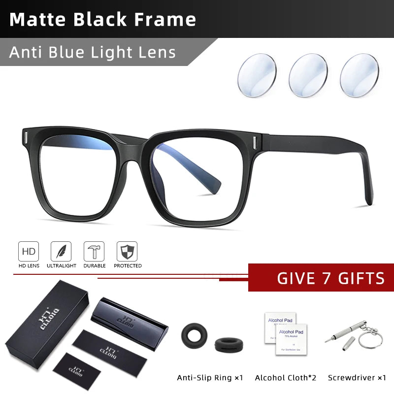 CLLOIO Transparent Eyeglasses Women Men Anti Blue Light Glasses Frames Female Male Computer Eyewear Clear Optical Myopia Frame