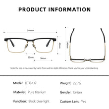 Load image into Gallery viewer, CLLOIO Vintage Pure Titanium Glasses  Men Business Blue Light Blocking Eyeglasses Handmade Optical Frame Prescription Eyewear