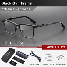 Load image into Gallery viewer, CLLOIO Vintage Pure Titanium Glasses  Men Business Blue Light Blocking Eyeglasses Handmade Optical Frame Prescription Eyewear