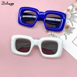 Candy Color Square Kids Y2k Eyeglasses Anti-blue Light Inflatable Thick Computer Glasses Frame Boys Girls Retro Shades