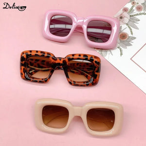Candy Color Square Kids Y2k Eyeglasses Anti-blue Light Inflatable Thick Computer Glasses Frame Boys Girls Retro Shades