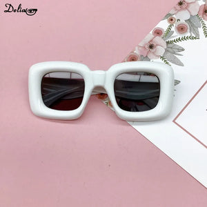 Candy Color Square Kids Y2k Eyeglasses Anti-blue Light Inflatable Thick Computer Glasses Frame Boys Girls Retro Shades