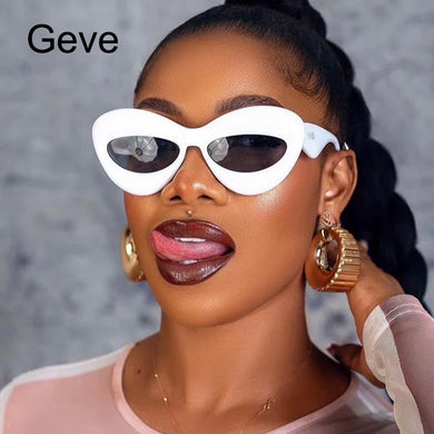 Candy Color Y2K Sunglasses Women New Luxury Brand Yellow Blue Oval Sunglasses Men Sexy Lip Punk Hip Hop Shades Female UV400
