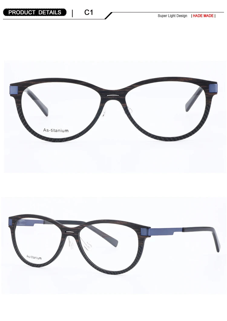Carbon Fibre Glasses Frame Men Eyeglasses Great Round Cat Women Vintage Acetate Optical Prescription Fullrim Light Eyewear