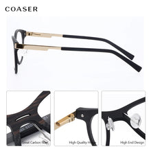 Load image into Gallery viewer, Carbon Fibre Glasses Frame Men Eyeglasses Great Round Cat Women Vintage Acetate Optical Prescription Fullrim Light Eyewear