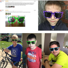 Load image into Gallery viewer, Cartoon Vintage Glasses 8 bit Pixel Novelty Mosaic Cospla Goggles My World Glasses  Children Sunglasses Baby Boys Gift