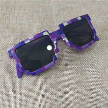 Load image into Gallery viewer, Cartoon Vintage Glasses 8 bit Pixel Novelty Mosaic Cospla Goggles My World Glasses  Children Sunglasses Baby Boys Gift