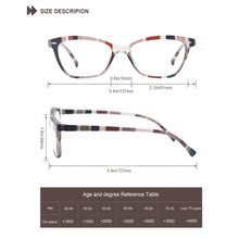Carica l'immagine nel visualizzatore di Gallery, Cat Eye Colorful Reading Glasses for Women,Classic Oval Frame Flexble Spring Hinge,Comfortable Readers Eyeglasses with Diopters