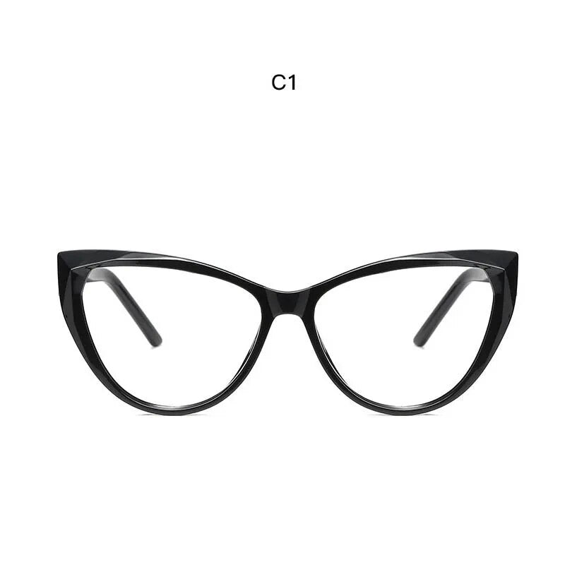 Cat Eye Optical Glasses Women TR90 Crystal Frame Anti Blue Glasses Myopia Prescription Eyeglasses Frames Ladies Blu-ray Glasses