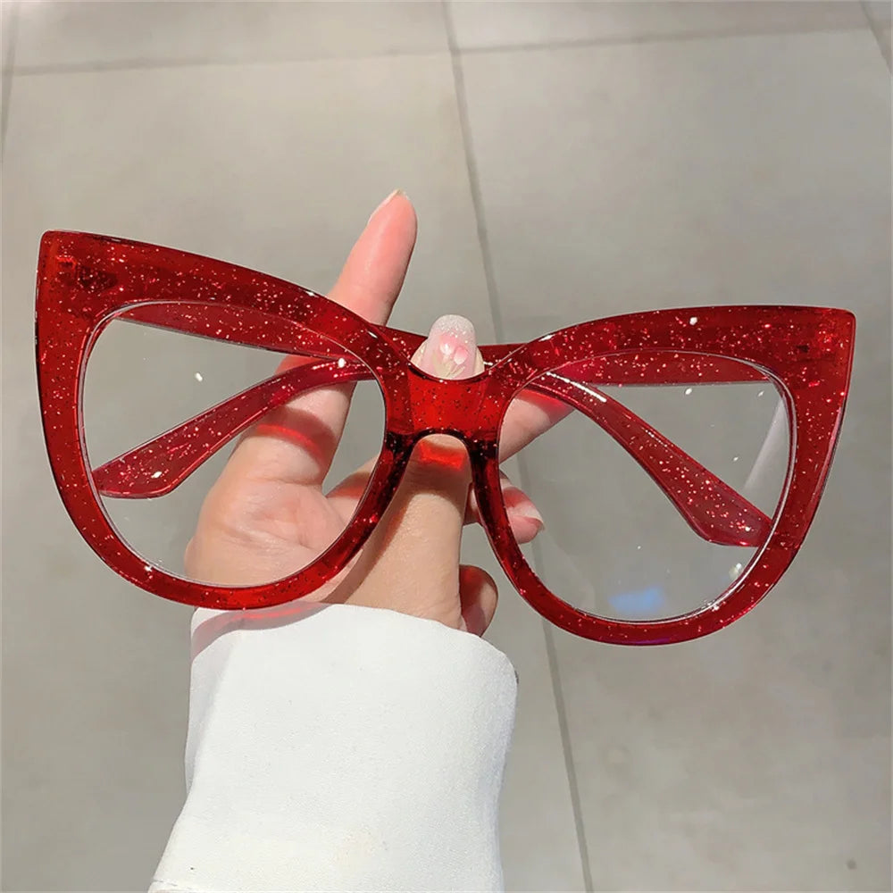 Cat Eye Sunglasses Large Frame Glasses Anti Blue Light Eyewear Reading Glasses Colorful Sunglasses