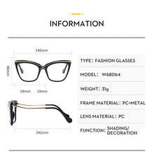 Load image into Gallery viewer, Cat Eye Sunglasses Personality Sun Glasses Man Full Rim For Women Rectangle Small Frame Metal Sunglass Female Trend Fashion