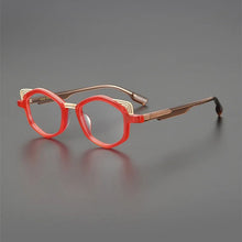 Carica l&#39;immagine nel visualizzatore di Gallery, Cat-eye glasses Frame Women&#39;s Retro Small frame Color acetate handmade optical frames Men&#39;s prescription glasses