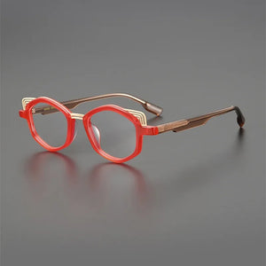 Cat-eye glasses Frame Women's Retro Small frame Color acetate handmade optical frames Men's prescription glasses