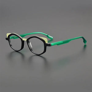 Cat-eye glasses Frame Women's Retro Small frame Color acetate handmade optical frames Men's prescription glasses