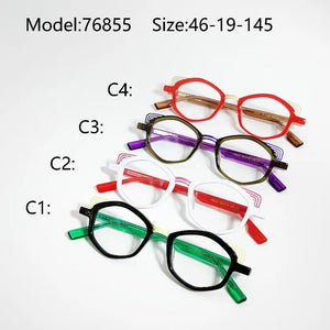 Cat-eye glasses Frame Women's Retro Small frame Color acetate handmade optical frames Men's prescription glasses