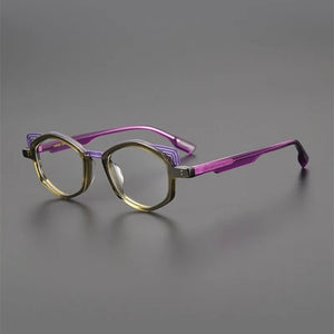Cat-eye glasses Frame Women's Retro Small frame Color acetate handmade optical frames Men's prescription glasses