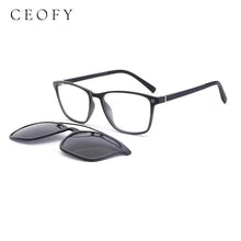 Load image into Gallery viewer, Ceofy Men Eyeglasses Frame Clip On Polarized Sunglasses Optical Myopia Brand Design Double Beam  Glasses Frame CD6827