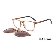 Load image into Gallery viewer, Ceofy Men Eyeglasses Frame Clip On Polarized Sunglasses Optical Myopia Brand Design Double Beam  Glasses Frame CD6827