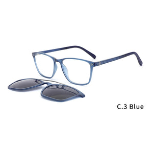 Ceofy Men Eyeglasses Frame Clip On Polarized Sunglasses Optical Myopia Brand Design Double Beam  Glasses Frame CD6827
