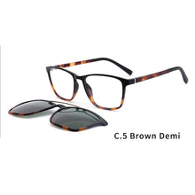 Load image into Gallery viewer, Ceofy Men Eyeglasses Frame Clip On Polarized Sunglasses Optical Myopia Brand Design Double Beam  Glasses Frame CD6827