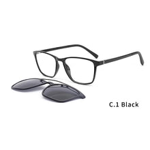 Load image into Gallery viewer, Ceofy Men Eyeglasses Frame Clip On Polarized Sunglasses Optical Myopia Brand Design Double Beam  Glasses Frame CD6827
