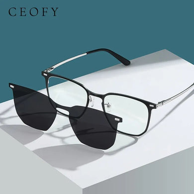 Ceofy Men Glasses Frame Magnetic Polarized Sunglasses Myopia Prescription Glasses Frame For Men Women