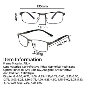 Chameleon Myopia Glasses Photochromic Sunglasses Men Women Blue Light Blocking Prescription Glasses  -0.50-0.75-1.00-1.25-8.00