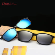 Load image into Gallery viewer, Chashma Brand 5 Clips Sunglasses Male Glasses Frame Polarized Sun Glasses Frames Black Frame Eyeglasses Female Magnet Clips