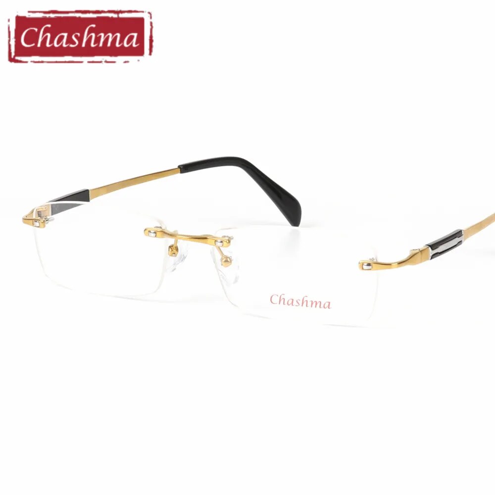 Chashma Brand Eyewear Quality Eyeglasses Male Pure Titanium Glasses Frames Light Rimless Optical Eyeglass Frames Men