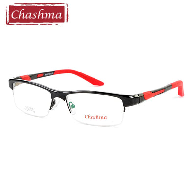 Chashma Brand TR90 Frame Aluminum Magnesium Temple Spring Hinge  Half Rim Eyeglasses Sport Style Glasses Frames for Men
