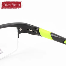 Load image into Gallery viewer, Chashma Brand TR90 Frame Aluminum Magnesium Temple Spring Hinge  Half Rim Eyeglasses Sport Style Glasses Frames for Men