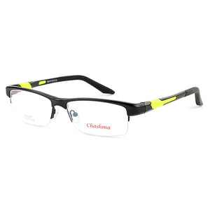 Chashma Brand TR90 Frame Aluminum Magnesium Temple Spring Hinge  Half Rim Eyeglasses Sport Style Glasses Frames for Men