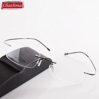 Chashma Brand Titanium Optical Glasses Women and Men Fashion Rimless Ultra Light 2 G Only Optical Glasses Frame