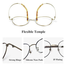Load image into Gallery viewer, Chashma Frame Women Round Retro Prescription Glasses Oval Recipe Optical Eyewear Men Spectacles Light Weight Eyeglass RX Crystal