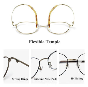 Chashma Frame Women Round Retro Prescription Glasses Oval Recipe Optical Eyewear Men Spectacles Light Weight Eyeglass RX Crystal