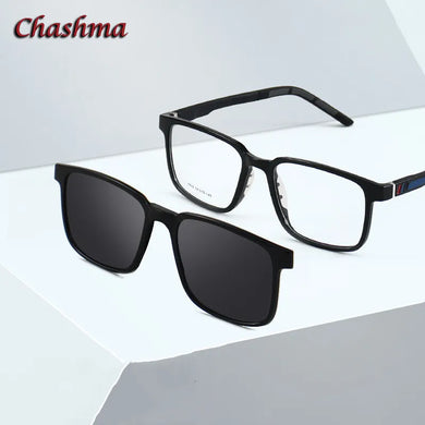 Chashma Men Sport Glasses Frame Polarized Lenses Clip Magnet Eyewear for RX Crystal Teens Sunglasses for Driving Male