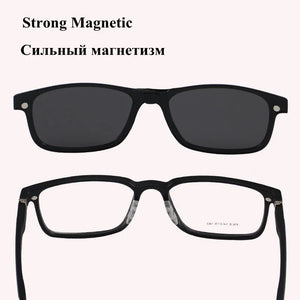 Chashma Men Sport Glasses Frame Polarized Lenses Clip Magnet Eyewear for RX Crystal Teens Sunglasses for Driving Male
